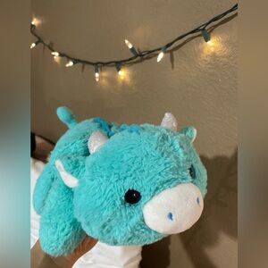 Huggapals Official Kellytoy Plush Tatiana the Teal Dragon with Hard Glitter